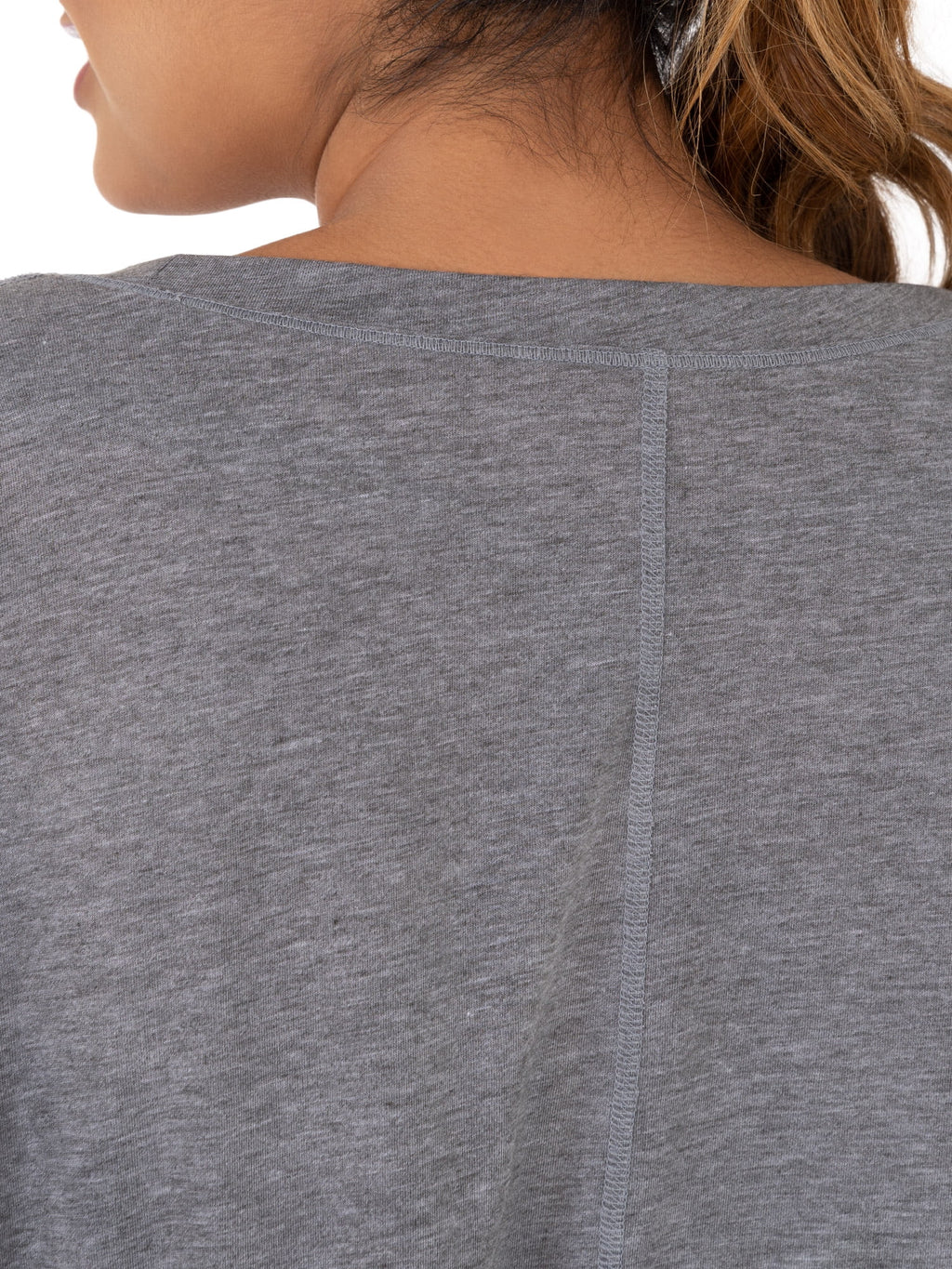 Women's Plus Size Crew Neck Pleated Tee