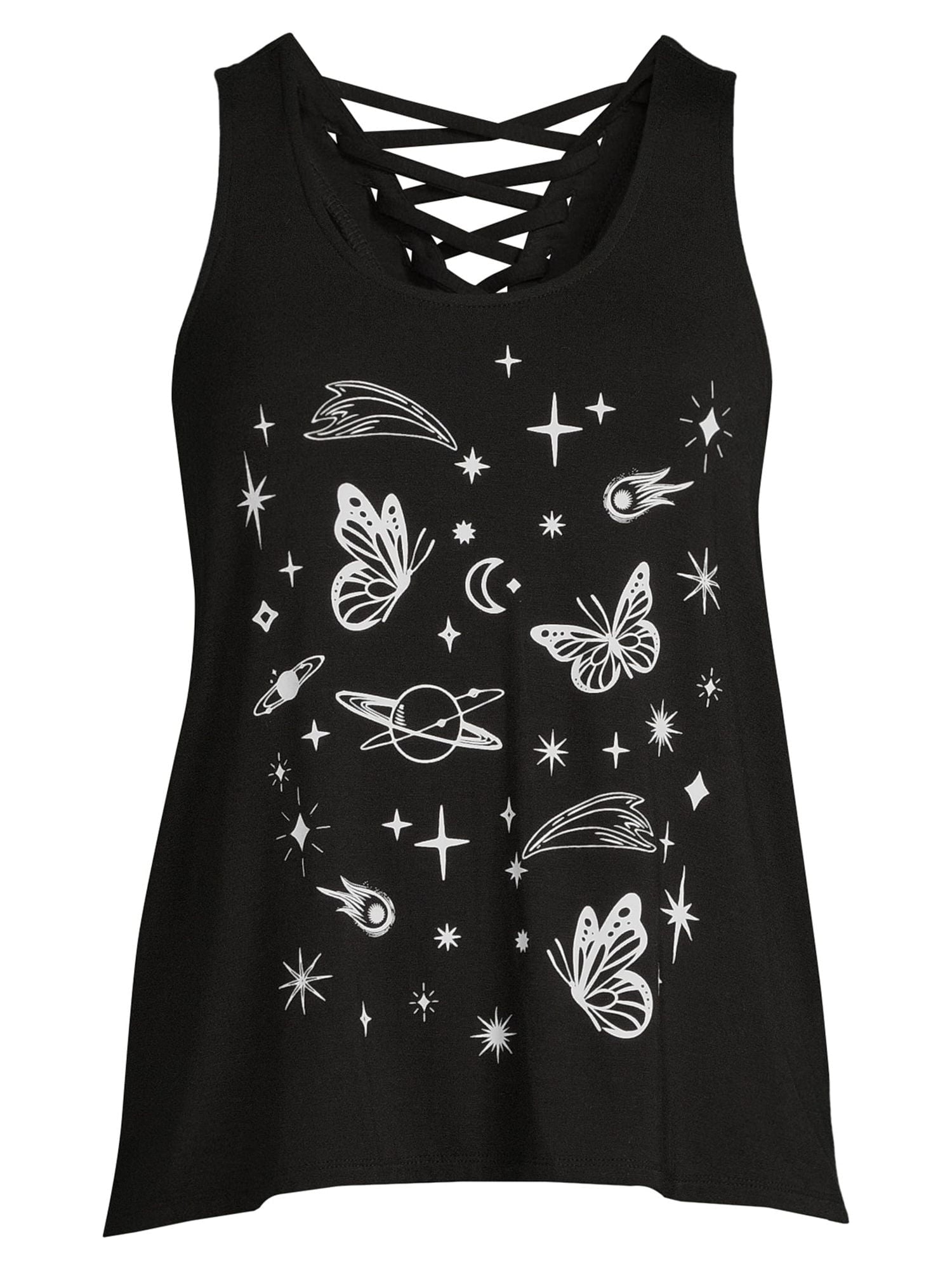Sleeveless Tie Back Graphic Tank Top