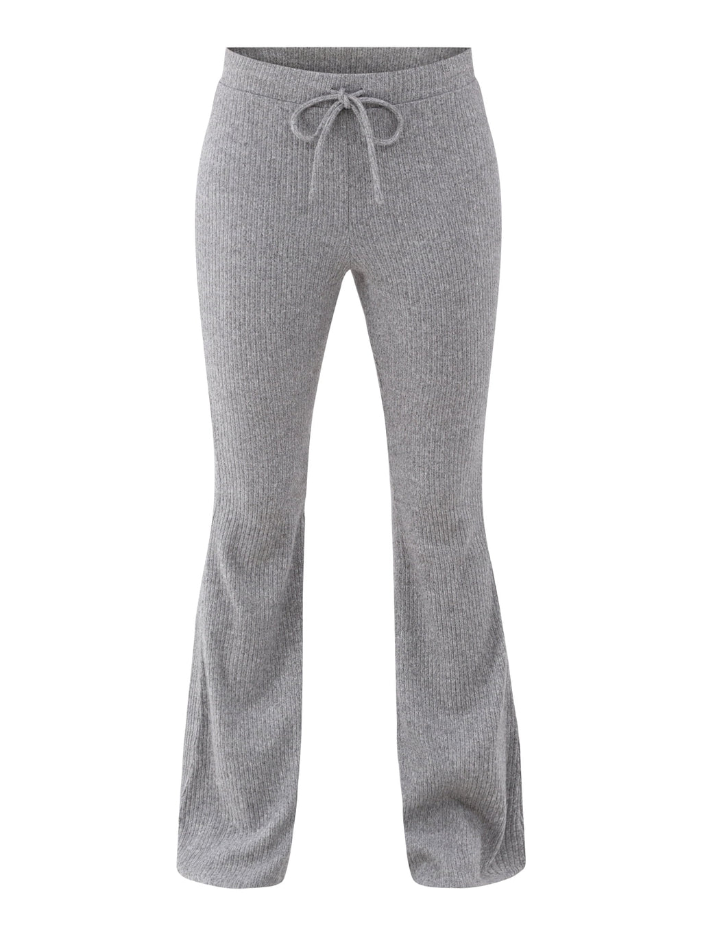 Brushed ribbed flared pants, women's