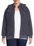 Women's Plus Size Full Zip Sherpa Jacket