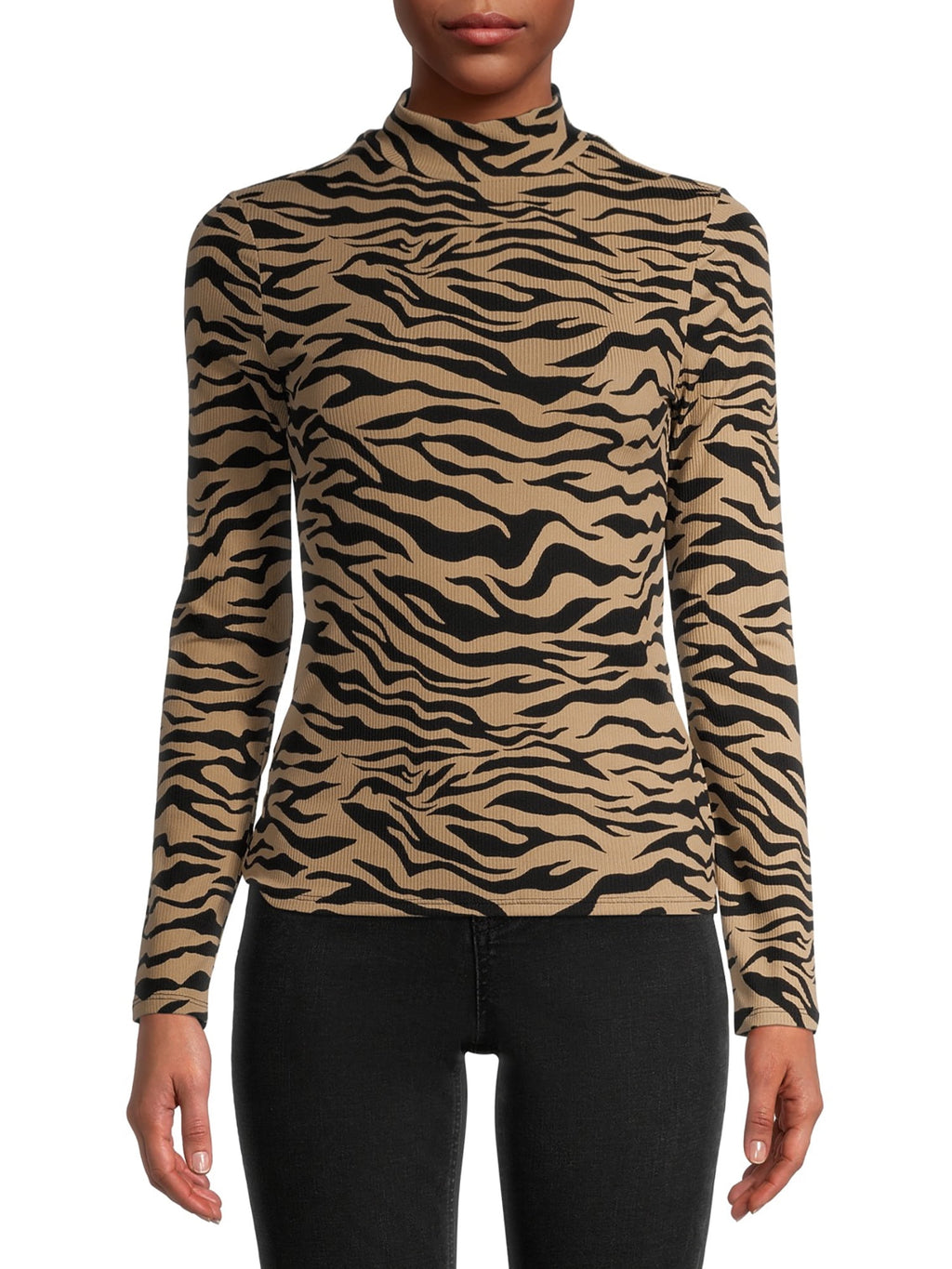 Long sleeve stand collar top