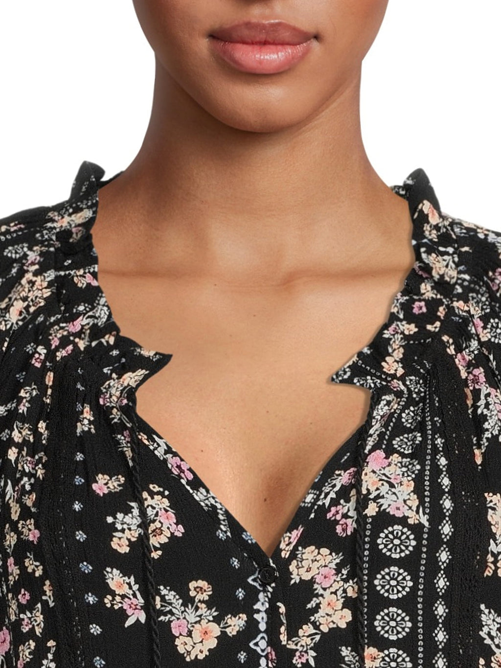 Printed Peasant Top