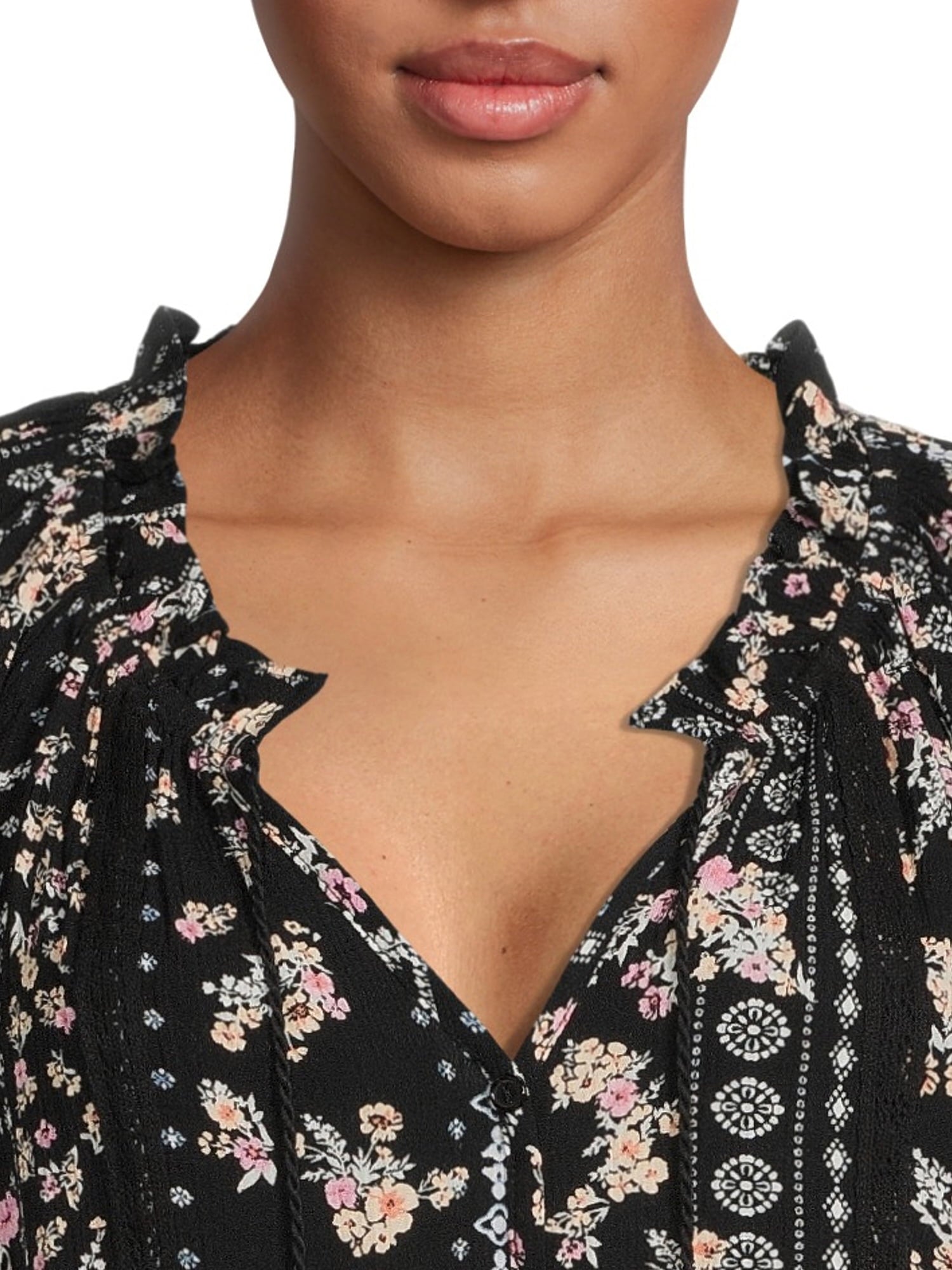 Printed Peasant Top