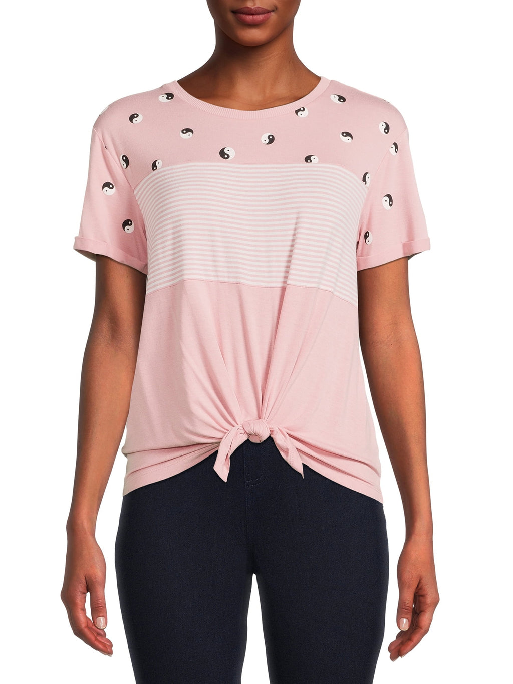 Tie Front Triple Layer T-Shirt