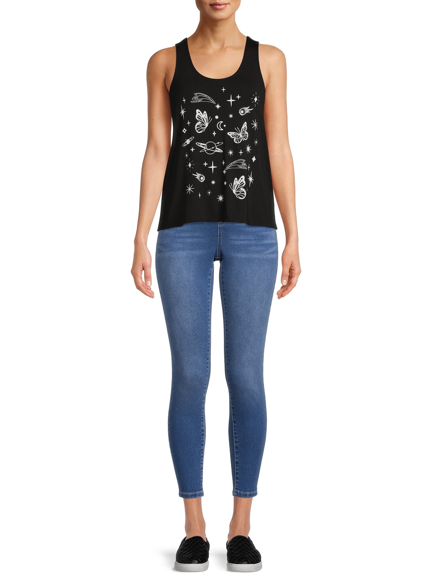 Sleeveless Tie Back Graphic Tank Top