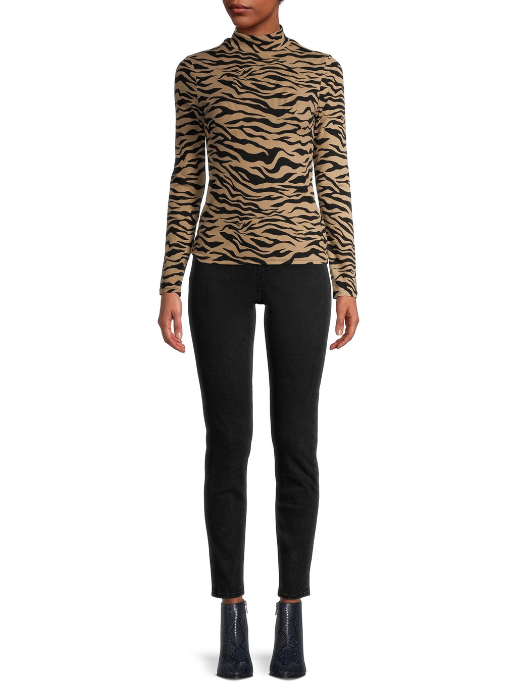 Long sleeve stand collar top