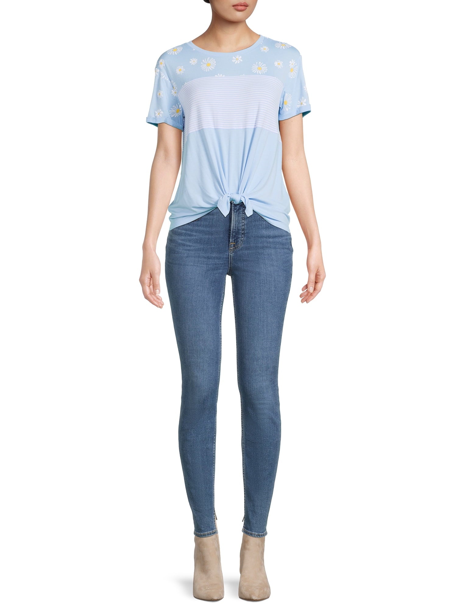 Tie Front Triple Layer T-Shirt