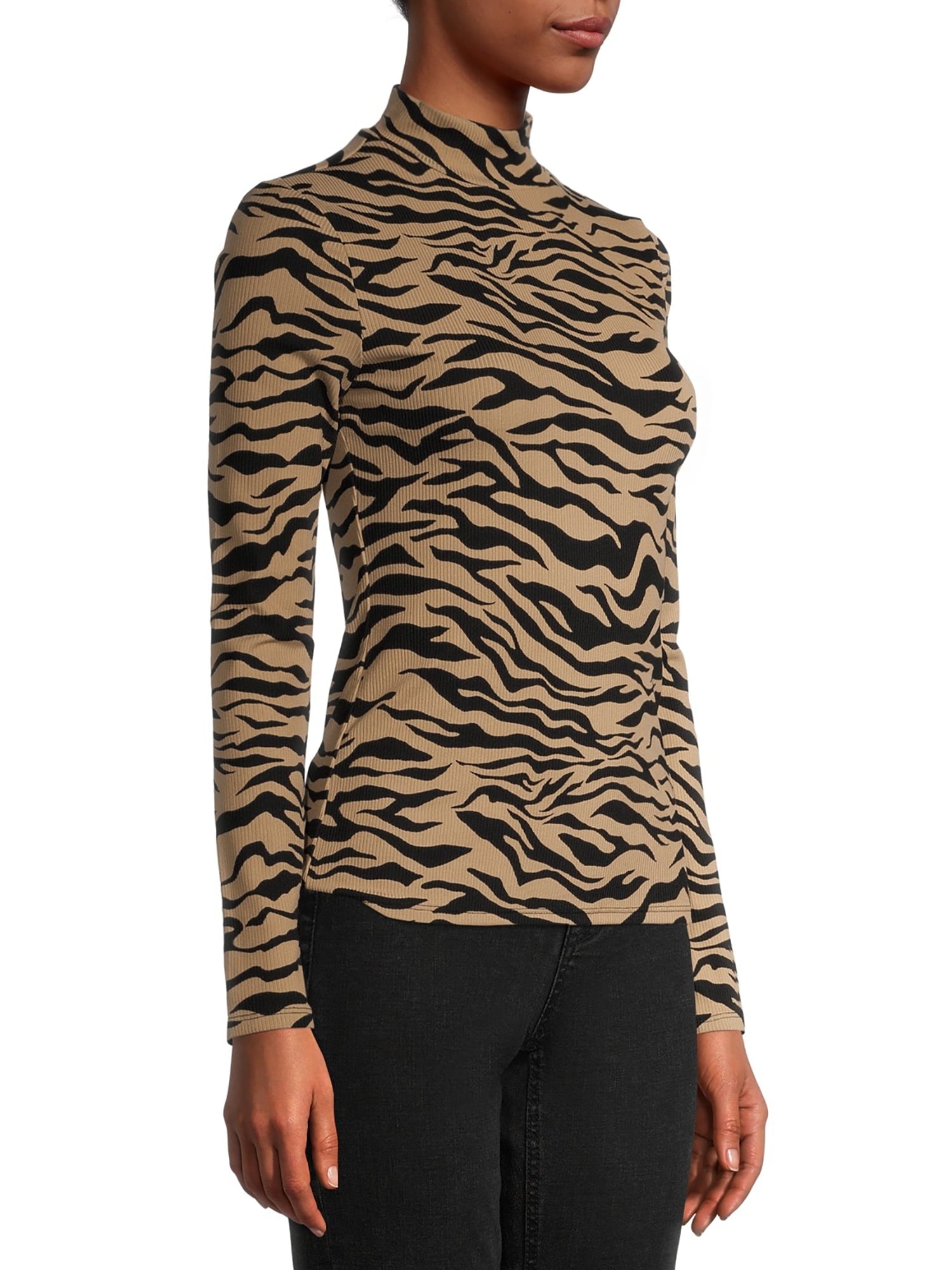 Long sleeve stand collar top