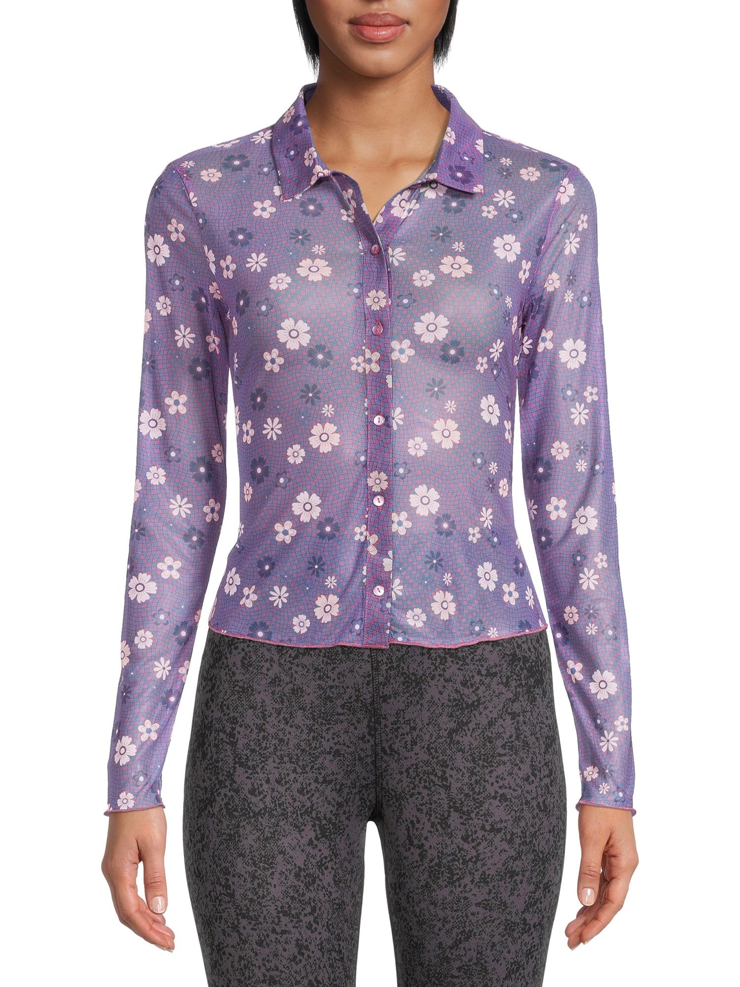 Long Sleeve Mesh Shirt