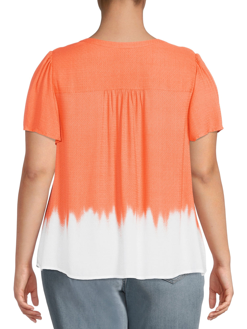 Women's Plus Size Pleated Short Sleeve Shirt