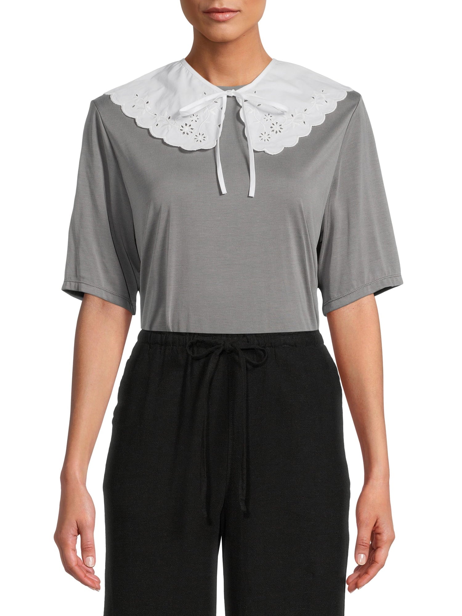 Adult women's white fan collar