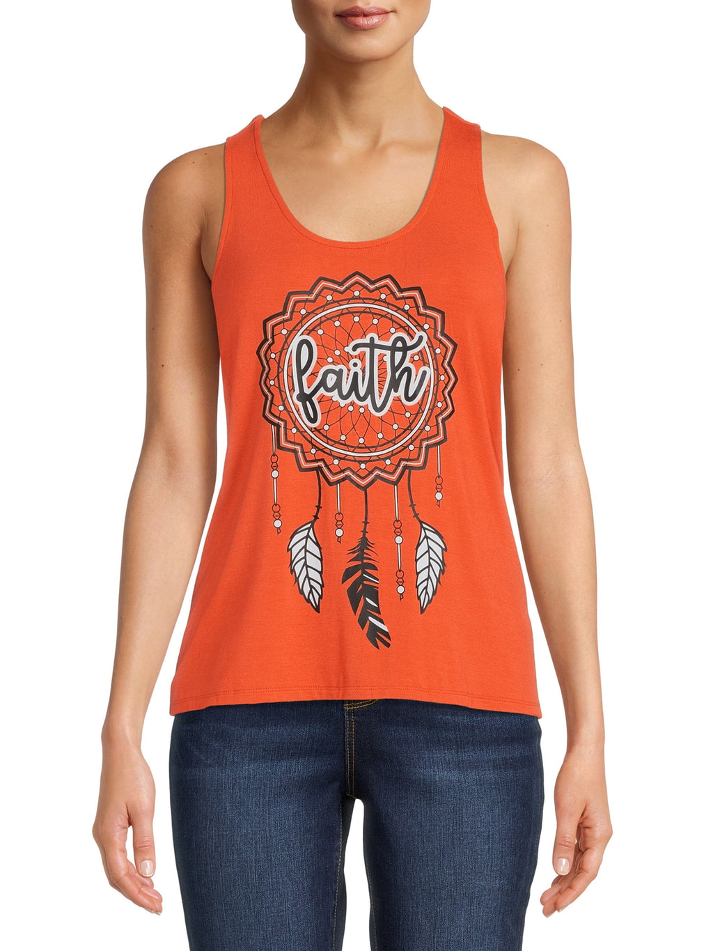 Sleeveless Tie Back Graphic Tank Top