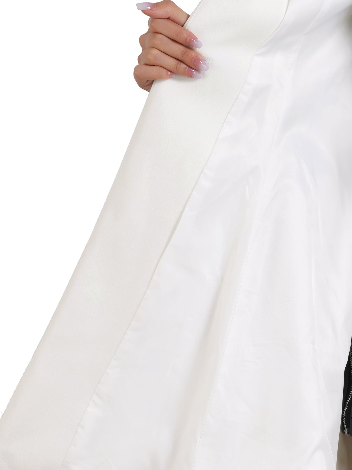 Winter Coat Single Breasted Collarless Vintage Outwear Coats with Belt M Red