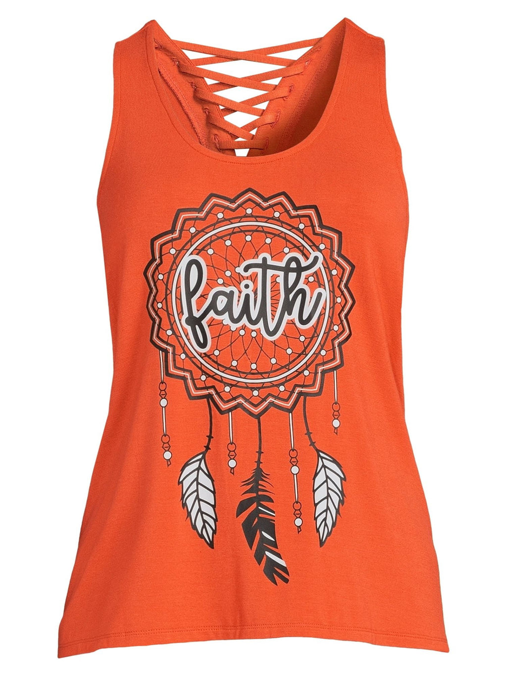 Sleeveless Tie Back Graphic Tank Top