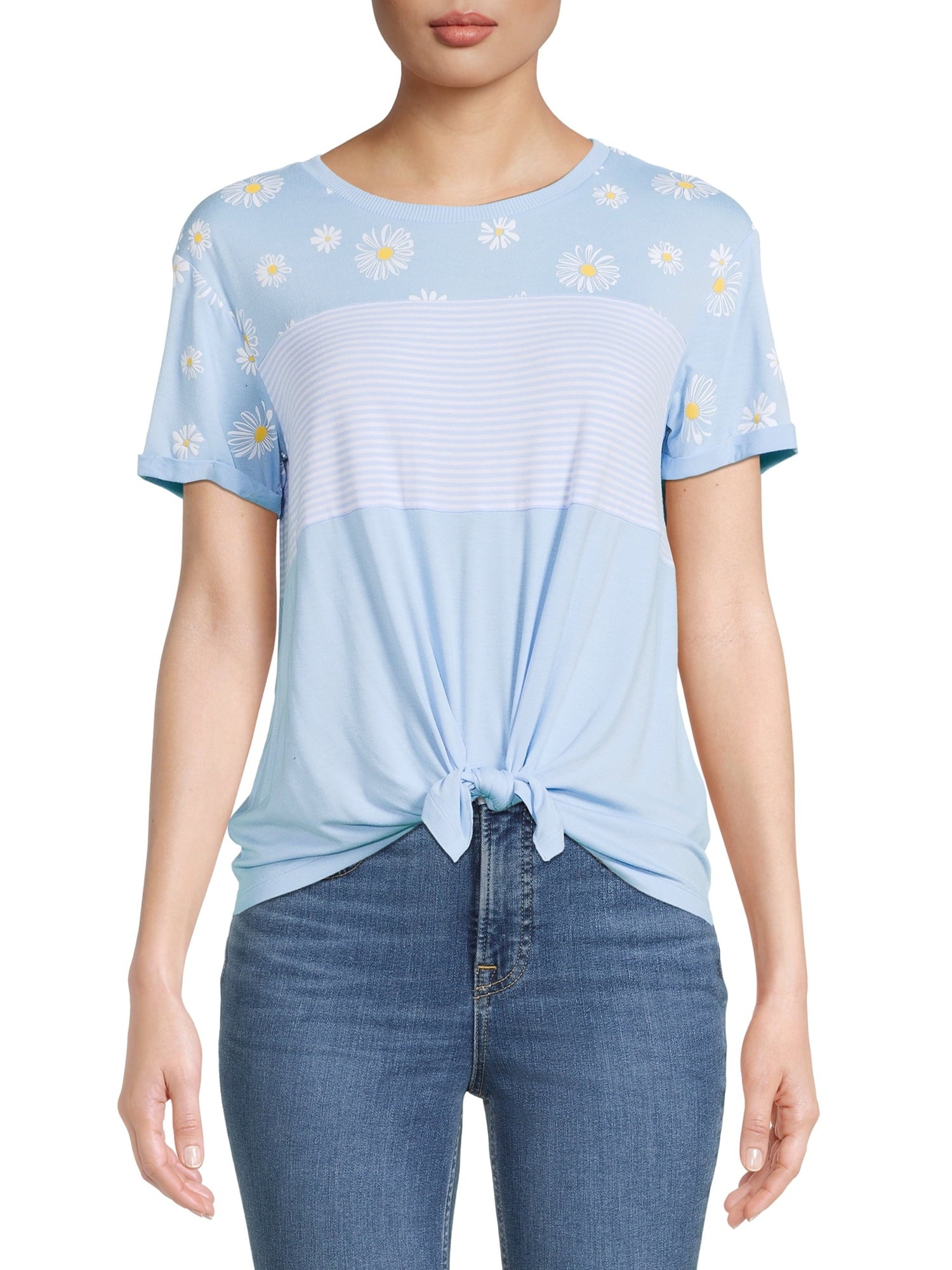 Tie Front Triple Layer T-Shirt