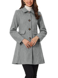 Women's Vintage Lapel Coat Single Breasted Mid-Length Winter Coat