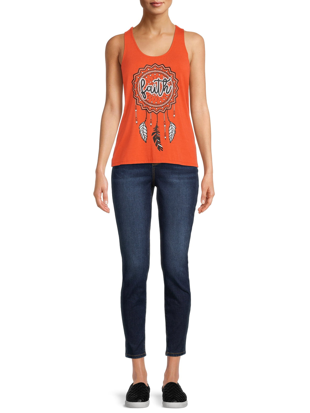 Sleeveless Tie Back Graphic Tank Top